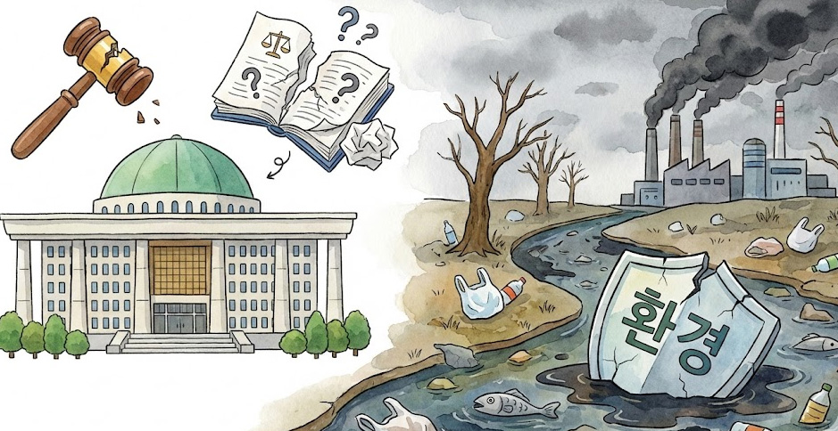 국가: 환경을 지키는 법을 제대로 만들지 않아 오염이 심해졌어요.